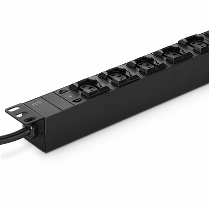 FyberOptix 1.92kW Single-Phase 16A/120V Basic Rack PDU, 6 x C13 & 2 x C19 Outlets, IEC320 C20 Plug, 10ft Cord, 1U Rack-Mount