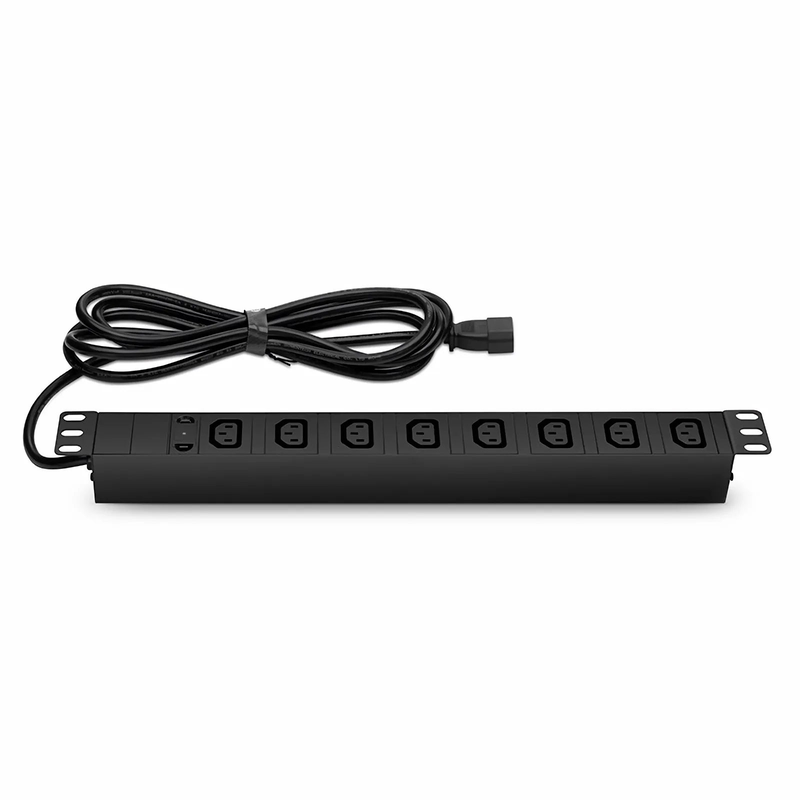 FyberOptix 1.20kW Single-Phase 10A/120V Basic Rack PDU, 8 x C13 Outlets, IEC320 C14 Plug, 10ft Cord, 1U Rack-Mount