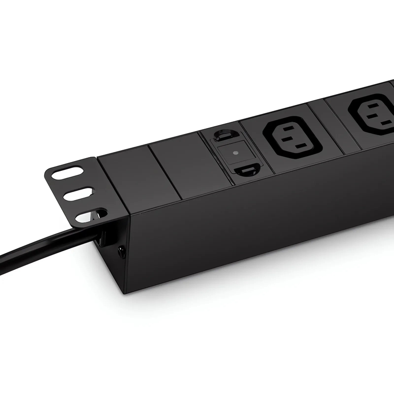 FyberOptix 1.20kW Single-Phase 10A/120V Basic Rack PDU, 8 x C13 Outlets, IEC320 C14 Plug, 10ft Cord, 1U Rack-Mount