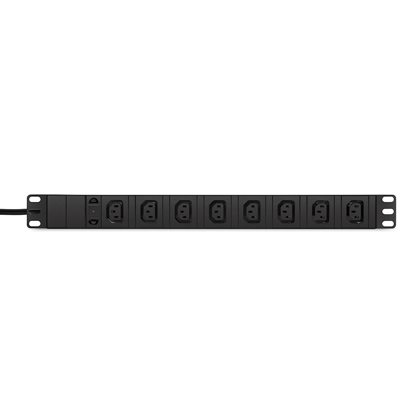 FyberOptix 1.20kW Single-Phase 10A/120V Basic Rack PDU, 8 x C13 Outlets, IEC320 C14 Plug, 10ft Cord, 1U Rack-Mount