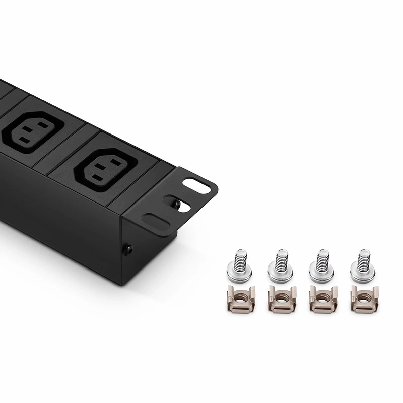FyberOptix 1.20kW Single-Phase 10A/120V Basic Rack PDU, 8 x C13 Outlets, IEC320 C14 Plug, 10ft Cord, 1U Rack-Mount
