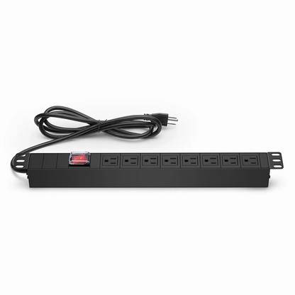 FyberOptix 1.88kW Single-Phase 15A/125V Basic Rack PDU, 8 x NEMA 5-15R Outlets, NEMA 5-15P Plug, 6.6ft Cord, 1U Rack-Mount
