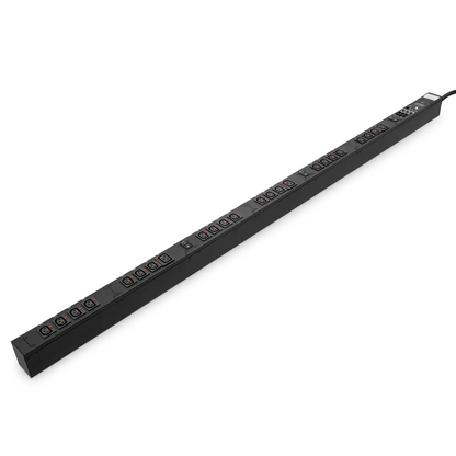 FyberOptix 23kW 3-Phase 32A/415V Switched Rack PDU, 21 x C13 & 3 x C19 Outlets, IEC309 32A 3P+N+PE Plug, 10ft Cord, 0U Vertical