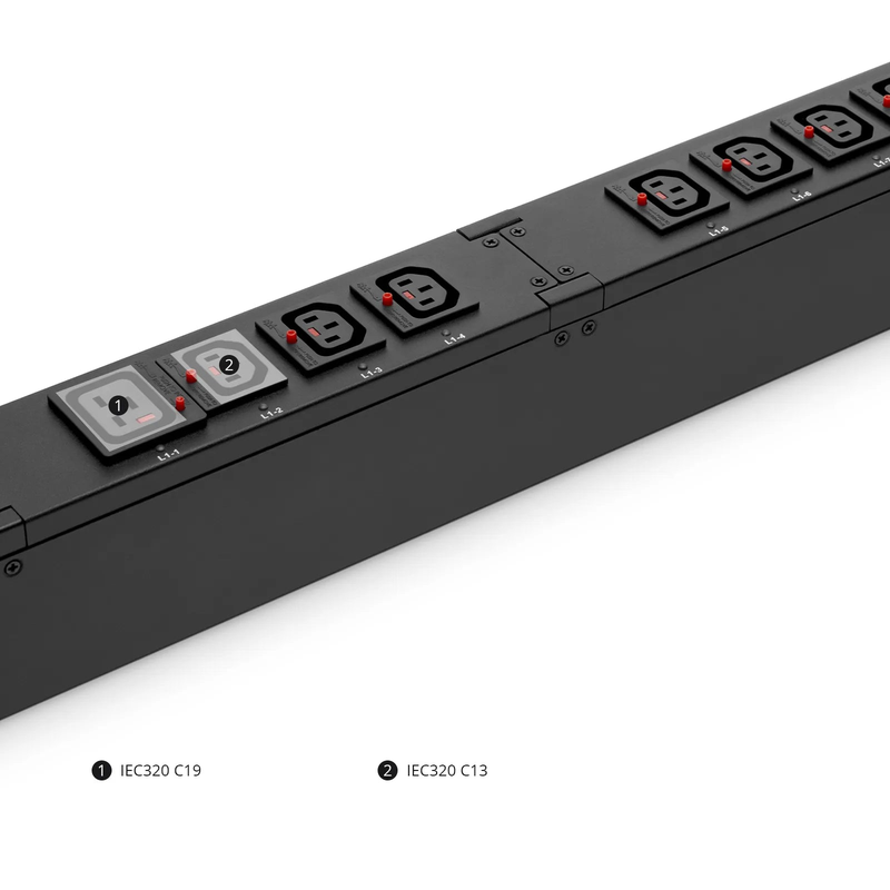 FyberOptix 23kW 3-Phase 32A/415V Switched Rack PDU, 21 x C13 & 3 x C19 Outlets, IEC309 32A 3P+N+PE Plug, 10ft Cord, 0U Vertical