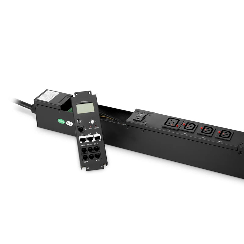FyberOptix 23kW 3-Phase 32A/415V Switched Rack PDU, 21 x C13 & 3 x C19 Outlets, IEC309 32A 3P+N+PE Plug, 10ft Cord, 0U Vertical