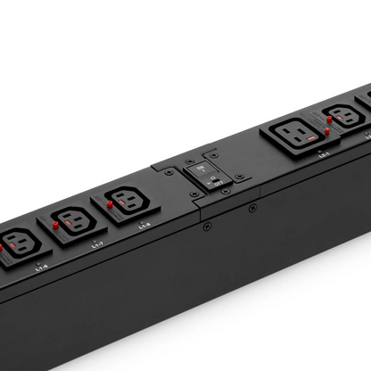 FyberOptix 23kW 3-Phase 32A/415V Switched Rack PDU, 21 x C13 & 3 x C19 Outlets, IEC309 32A 3P+N+PE Plug, 10ft Cord, 0U Vertical