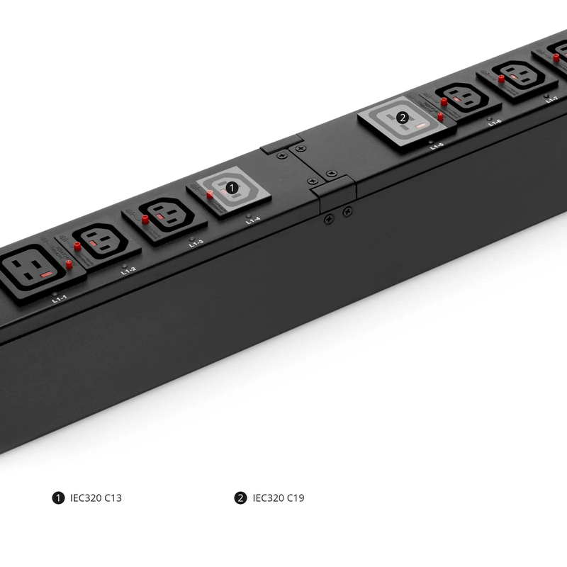 FyberOptix 7.20kW Single-Phase 30A/240V Switched Rack PDU, 21 x C13 & 3 x C19 Outlets, NEMA L6-30P Plug, 10ft Cord, 0U Vertical