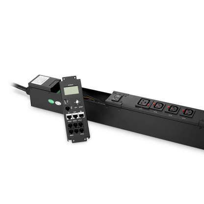 FyberOptix 7.20kW Single-Phase 30A/240V Switched Rack PDU, 21 x C13 & 3 x C19 Outlets, NEMA L6-30P Plug, 10ft Cord, 0U Vertical