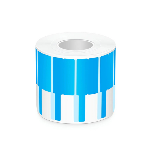 FyberOptix 0.94in.W x 2.75in.L Printable P-Flag Label, PET, Reel, Blue, 500Labels/Roll