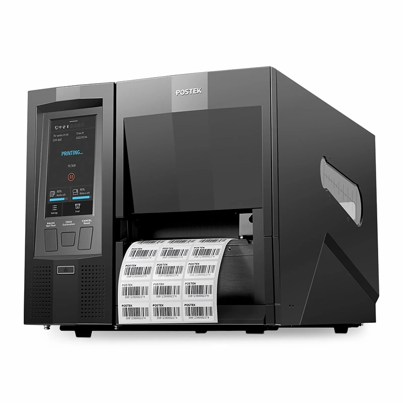 FyberOptix Postek TX6 EXP Industrial Label Printer with HEATA, 4.5" Color LCD Touch Screen, 600dpi, 6ips Print Speed