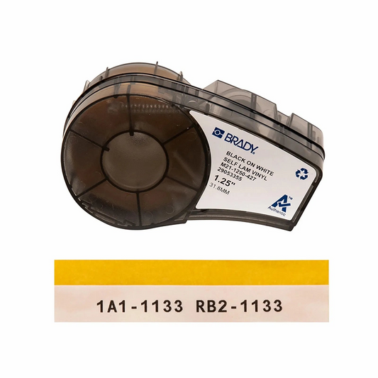 FyberOptix 1.25in.W x 168in.L Self-laminating Labels with Ribbon for M210 and M211 Printers, Continuous Label/Cartridge, Black on White