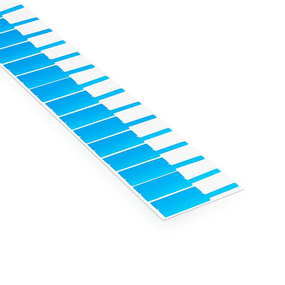 FyberOptix 1.02in.W x 3.31in.L Printable P-Flag Label, PET, Reel, Blue, 500Labels/Roll