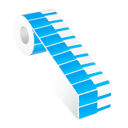FyberOptix 0.94in.W x 2.75in.L Printable P-Flag Label, PET, Reel, Blue, 500Labels/Roll