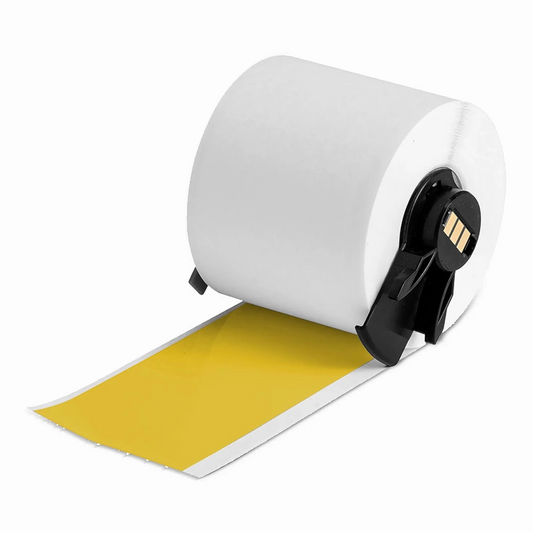 FyberOptix 2in.W x 600in.L Panel/Surface Labels for M611 Printer, Continuous Label/Roll, Black on Yellow