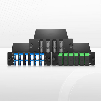 FyberOptix FHDÃ¢â€žÂ¢ MTPÃ‚Â® Splice Cassette with Ribbon Pigtails, 96 Fibers OM4 Multimode, 8 x MTPÃ‚Â®-12 UPC (Male) Key Up to Key Down (Black) Adapter, 0.35dB Max.