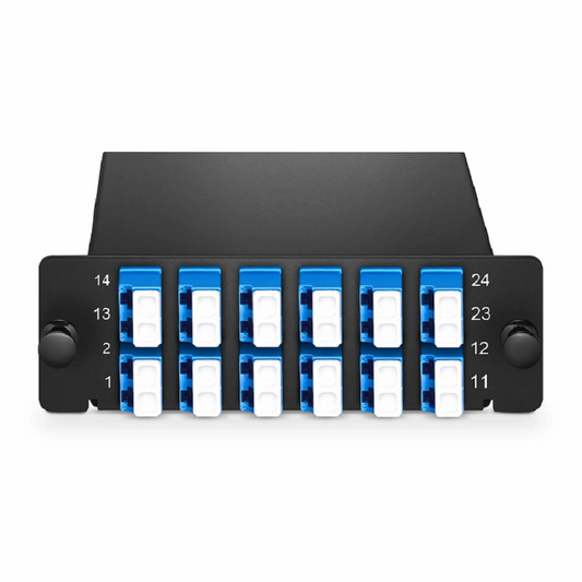 FyberOptix FHDâ„¢ LC Splice Cassette with Pigtails, 24 Fibers OS2 Single Mode,12 x LC UPC Duplex (Blue), 0.3dB Max.