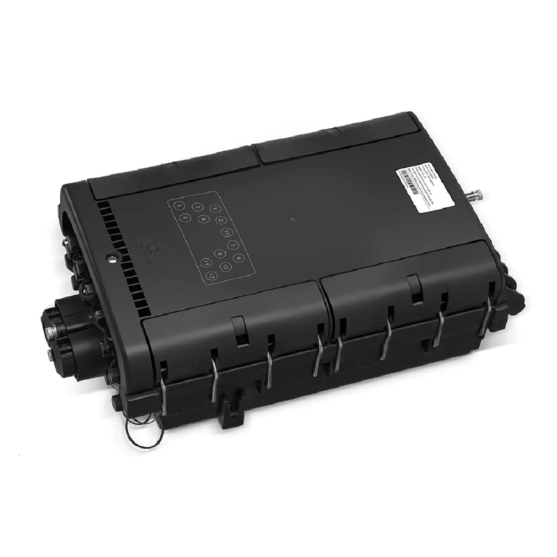 FyberOptix Fully Pre-Terminated Fiber Distribution Hub Box for Quick ODN, 1 Uncut Port, 2 Branch Ports and 8 SC/APC Hardened Adapters, Mechanical Seal, Supports 1:2/1:4/1:8 Mini Splitters, PP+GF, IP68, Wall/Pole/Aerial Mount, Indoor/Outdoor