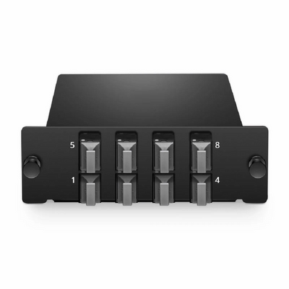 FyberOptix FHDÃ¢â€žÂ¢ MTPÃ‚Â® Splice Cassette with Ribbon Pigtails, 96 Fibers OM4 Multimode, 8 x MTPÃ‚Â®-12 UPC (Male) Key Up to Key Down (Black) Adapter, 0.35dB Max.