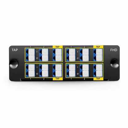 FyberOptix FHDA LC TAP Cassette, OS2 Single Mode, 8 x LC Duplex Live Ports, 4 x LC Duplex TAP Ports, 50/50 Split Ratio (Live/TAP), 1/10/40/100G