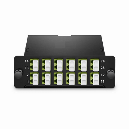 FyberOptix FHDA MTP®-LC Cassette, OM5 Multimode, Type A, 24 Fibers, 2 x MTP®-12 (Male) to 12 x LC Duplex, 0.35dB Max.