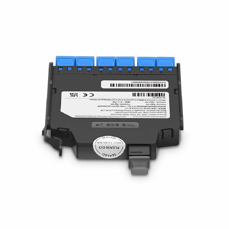 FyberOptix FHXâ„¢ MTPÂ®-LC Cassette, OS2 Single Mode, Universal, 12 Fibers, MTPÂ®-12 (Male) to 6 x Shuttered LC Duplex (Blue), 0.35dB Max.
