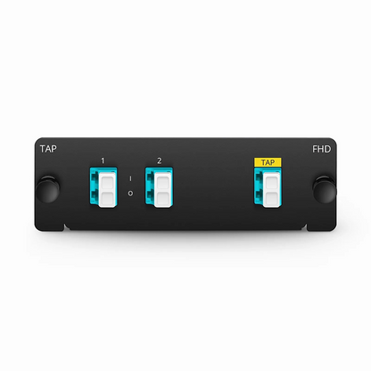 FyberOptix FHDA LC TAP Cassette, OM4 Multimode, 2 x LC Duplex Live Ports, LC Duplex TAP Port, 50/50 Split Ratio (Live/TAP), 1/10/40/100G