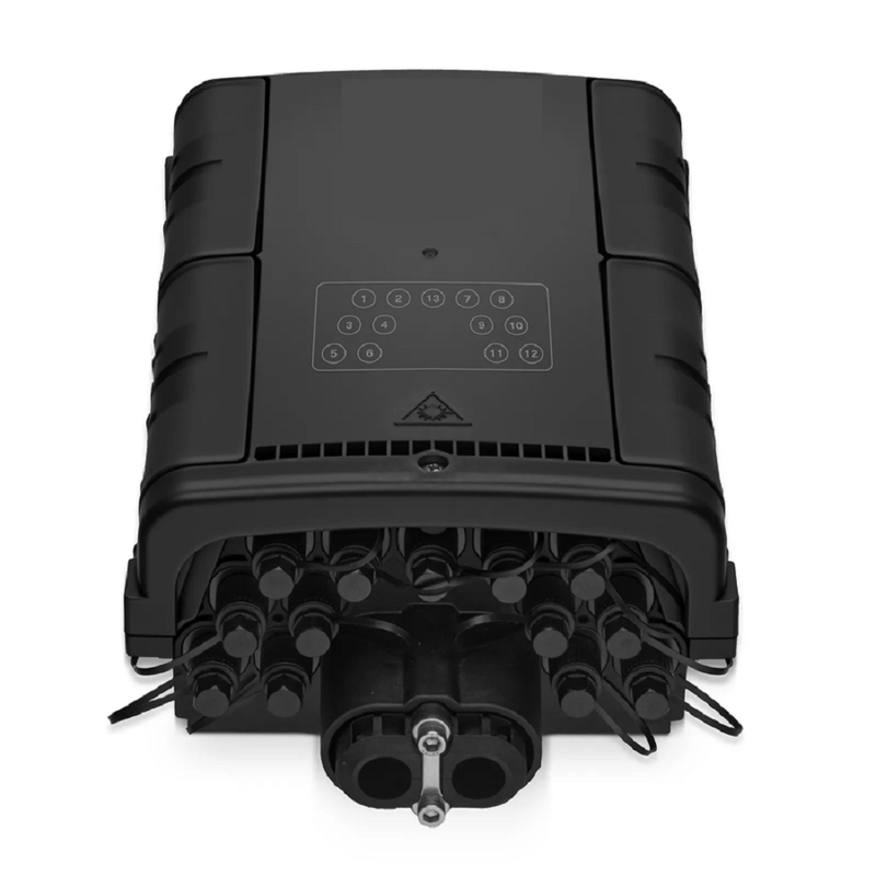 FyberOptix Fully Pre-Terminated Fiber Distribution Hub Box for Quick ODN, 1 Uncut Port, 13 SC/APC Hardened Adapters, Mechanical Seal, Supports 1:2/1:4/1:8 Mini Splitters, PP+GF, IP68, Wall/Pole/Aerial Mount, Indoor/Outdoor