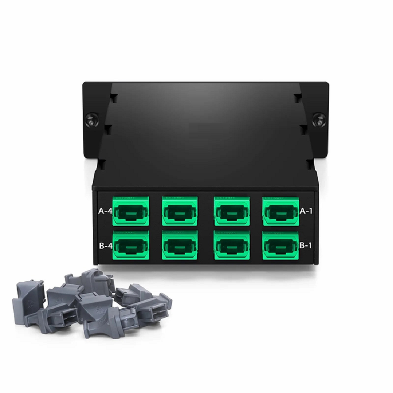 FyberOptix FHDâ„¢ 4 x MTPÂ®-8 Mesh Cassette, 32 Fibers OM4 Multimode, Universal, 4 x 8F MTPÂ® to 4 x 8F MTPÂ® (Aqua), 0.35dB Max.