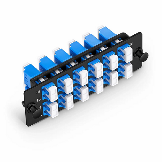 FyberOptix FHDâ„¢ Fiber Adapter Panel, 24 Fibers OS2 Single Mode, 12 x LC UPC Duplex (Blue) Adapter, Ceramic Sleeve