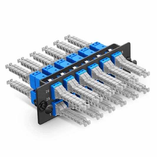 FyberOptix FHDâ„¢ Fiber Adapter Panel, 48 Fibers OS2 Single Mode, 12 x MDC UPC 2-Port Duplex (Blue) Adapter, Ceramic Sleeve