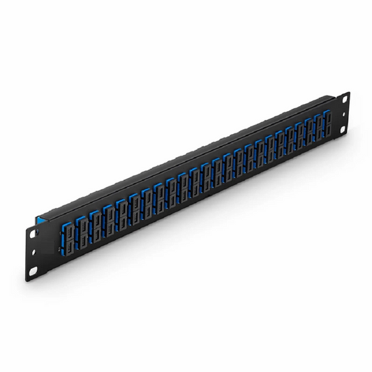 FyberOptix FHUâ„¢ 1U 19'' Fiber Adapter Panel, 48 Fibers OS2 Single Mode, 24 x SC UPC Duplex (Blue) Adapter, Ceramic Sleeve