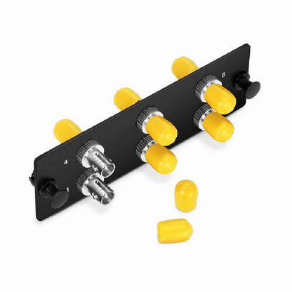 FyberOptix FHDA Fiber Adapter Panel, 6 Fibers OM3/OM4 Multimode, 6 x ST Simplex (Plated) Adapter, Ceramic Sleeve