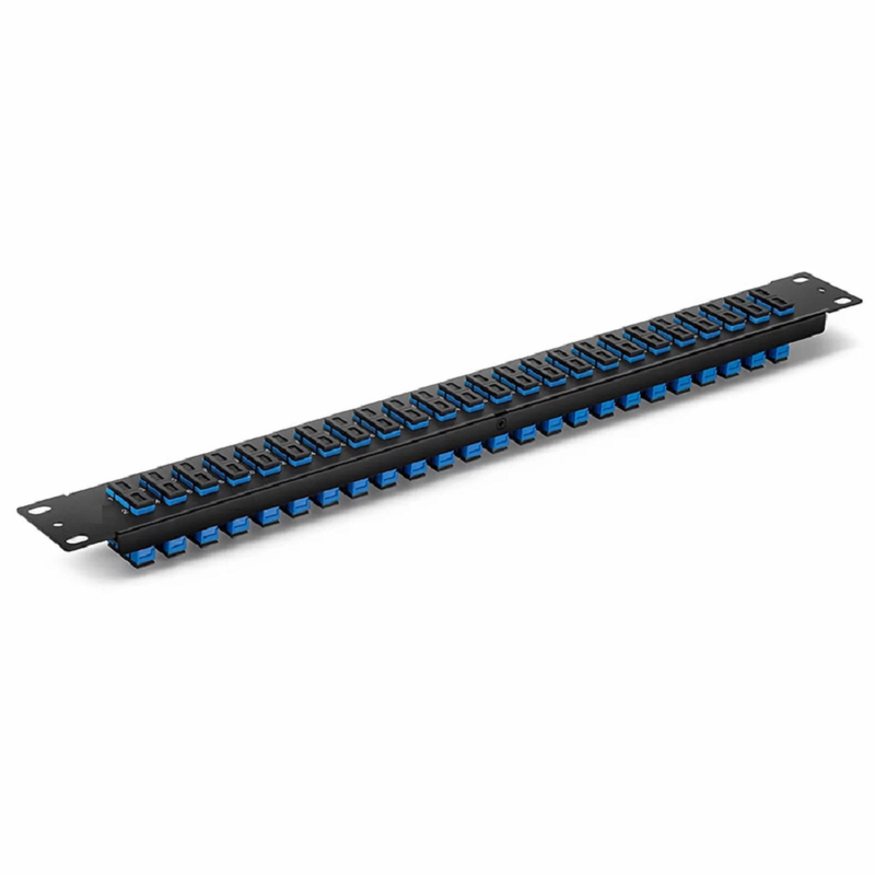 FyberOptix FHUA 1U 19'' Fiber Adapter Panel, 48 Fibers OS2 Single Mode, 24 x SC UPC Duplex (Blue) Adapter, Ceramic Sleeve