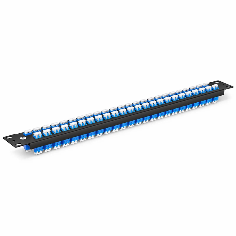 FyberOptix FHUâ„¢ 1U 19'' Fiber Adapter Panel, 96 Fibers OS2 Single Mode, 48 x LC UPC Duplex (Blue) Adapter, Ceramic Sleeve
