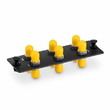 FyberOptix FHDA Fiber Adapter Panel, 6 Fibers OS2 Single Mode, 6 x ST Simplex (Plated) Adapter, Ceramic Sleeve