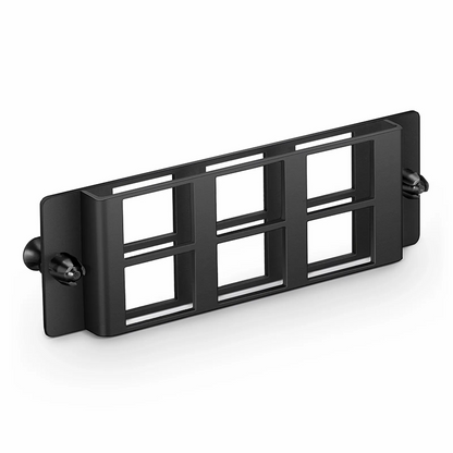FyberOptix FHDA 6-Port Multimedia Copper/Fiber Modular Panel with 6 x Plastic Clips