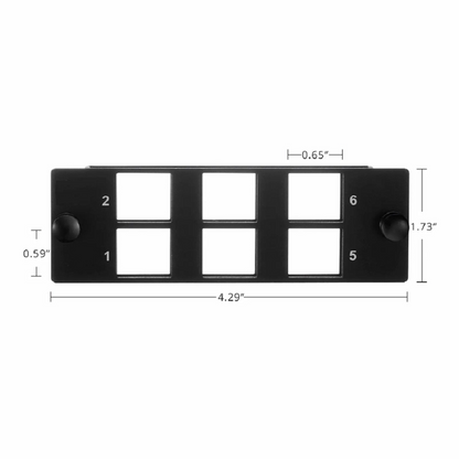 FyberOptix FHDA 6-Port Multimedia Copper/Fiber Modular Panel with 6 x Plastic Clips