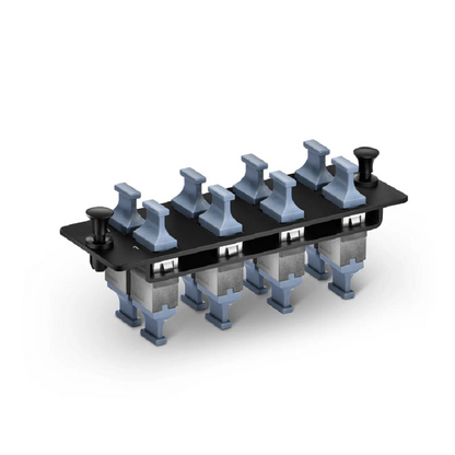 FyberOptix FHDA Fiber Adapter Panel, OM3/OM4, 8 x MTP®-8/12/24 Key Up to Key Up (Charcoal Gray) Adapter, Type B