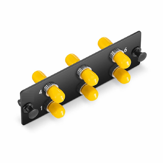 FyberOptix FHDâ„¢ Fiber Adapter Panel, 6 Fibers OM3/OM4 Multimode, 6 x ST Simplex (Plated) Adapter, Ceramic Sleeve