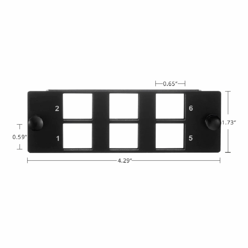 FyberOptix FHDA 6-Port Multimedia Copper/Fiber Modular Panel with 6 x Plastic Clips
