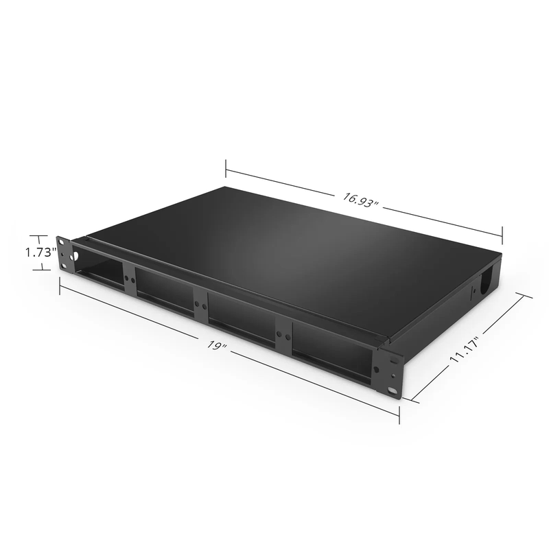 FyberOptix FHDâ„¢ High Density 1U Rack Mount Enclosure Unloaded, Tool-less Removable Top Cover, Holds up to 4 x FHDâ„¢ Cassettes, Panels, or Splice Trays, 144 Fibers (LC)