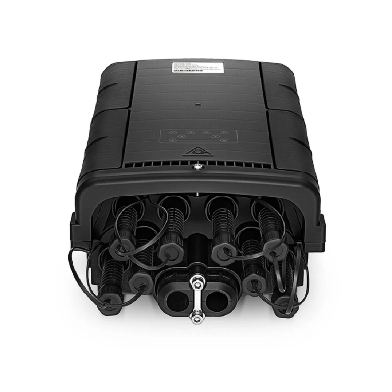 FyberOptix Fully Pre-Terminated Fiber Distribution Hub Box for Quick ODN, 1 Uncut Port, 2 Branch Ports and 8 SC/APC Hardened Adapters, Mechanical Seal, Supports 1:2/1:4/1:8 Mini Splitters, PP+GF, IP68, Wall/Pole/Aerial Mount, Indoor/Outdoor