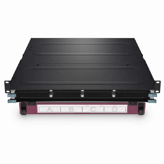 FyberOptix FHXâ„¢ Standard Density 1U Rack Mount Enclosure Unloaded, 2-layer Sliding Drawer, Holds up to 8 x FHXâ„¢ Base-12 Cassettes, 96 Fibers (LC)