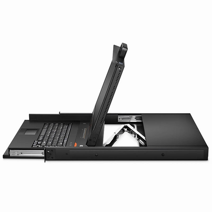 FyberOptix 8-Port Cat5 1U Rack-Mount KVM Over IP Switch with 17" Full HD LCD, 8 x RJ45 to VGA Interface Modules Included