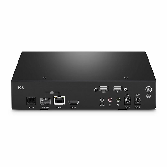 FyberOptix 4K HDMI USB HID IP KVM Matrix Receiver Set with Audio and EDID over Fiber Optic Cable for 20km and Cat5e/6/6a/7 for 120m, 3840x2160@60Hz