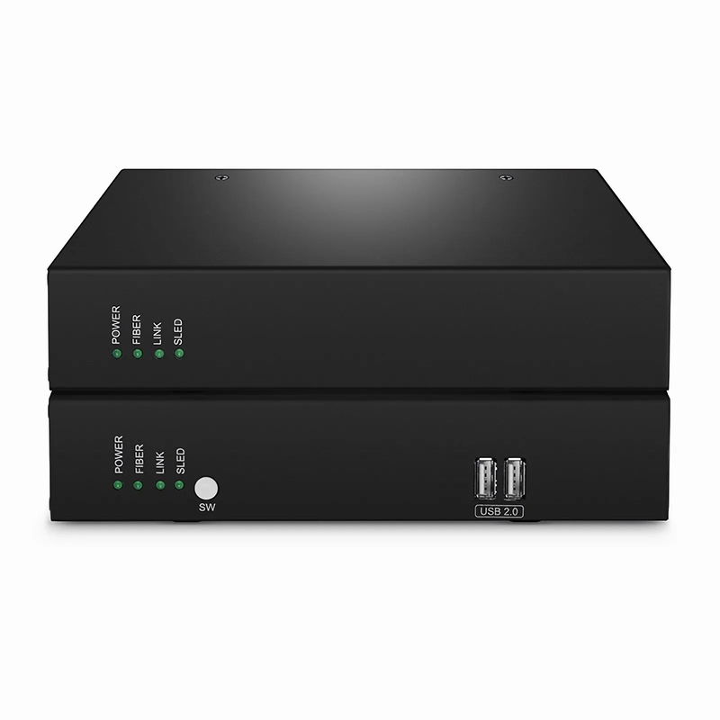 FyberOptix 4K HDMI USB HID IP KVM Matrix Receiver Set with Audio and EDID over Fiber Optic Cable for 20km and Cat5e/6/6a/7 for 120m, 3840x2160@60Hz