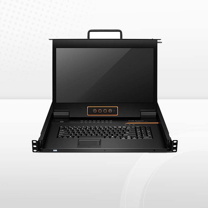 FyberOptix 16-Port Cat5 1U Rack-Mount KVM Over IP Switch with 17" Full HD LCD, 16 x RJ45 to VGA Interface Modules Included