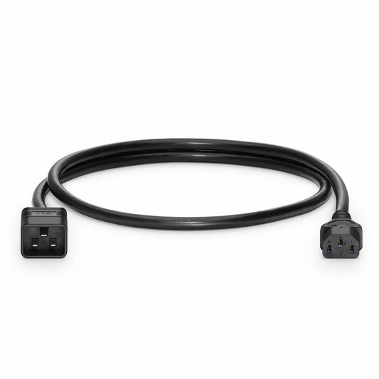 FyberOptix 3ft (0.9m) IEC60320 C20 to IEC60320 C13 14AWG 250V/15A Power Cord, Black