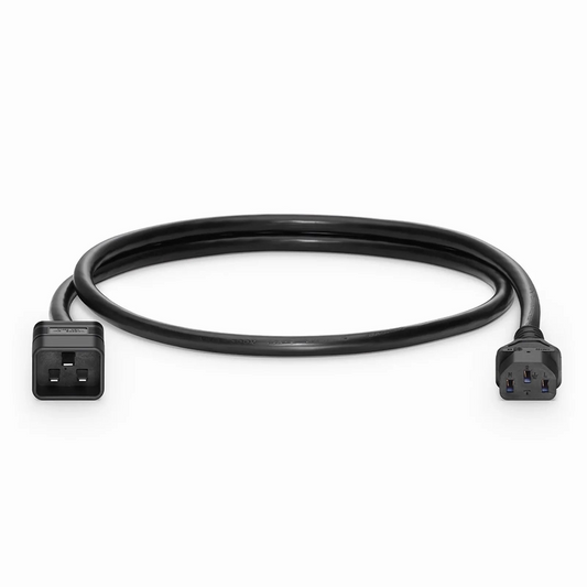 FyberOptix 3ft (0.9m) IEC60320 C20 to IEC60320 C13 14AWG 250V/10A Power Cord, Black
