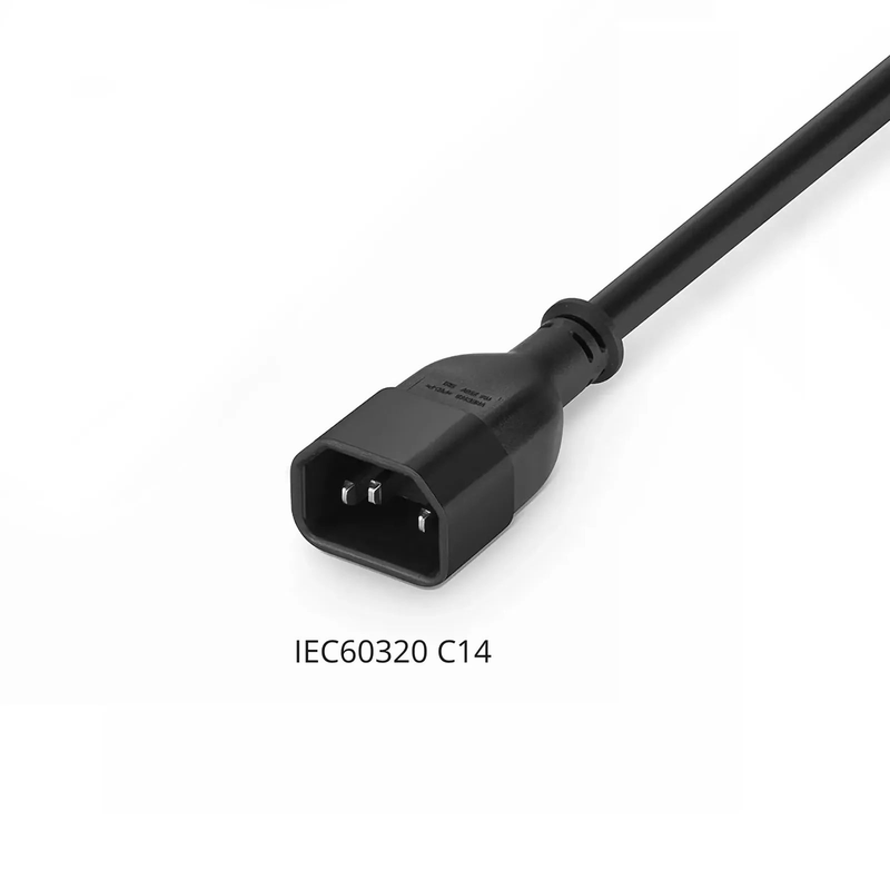 FyberOptix 3ft (0.9m) IEC60320 C14 to IEC60320 C13 18AWG 250V/10A Power Extension Cord, Black